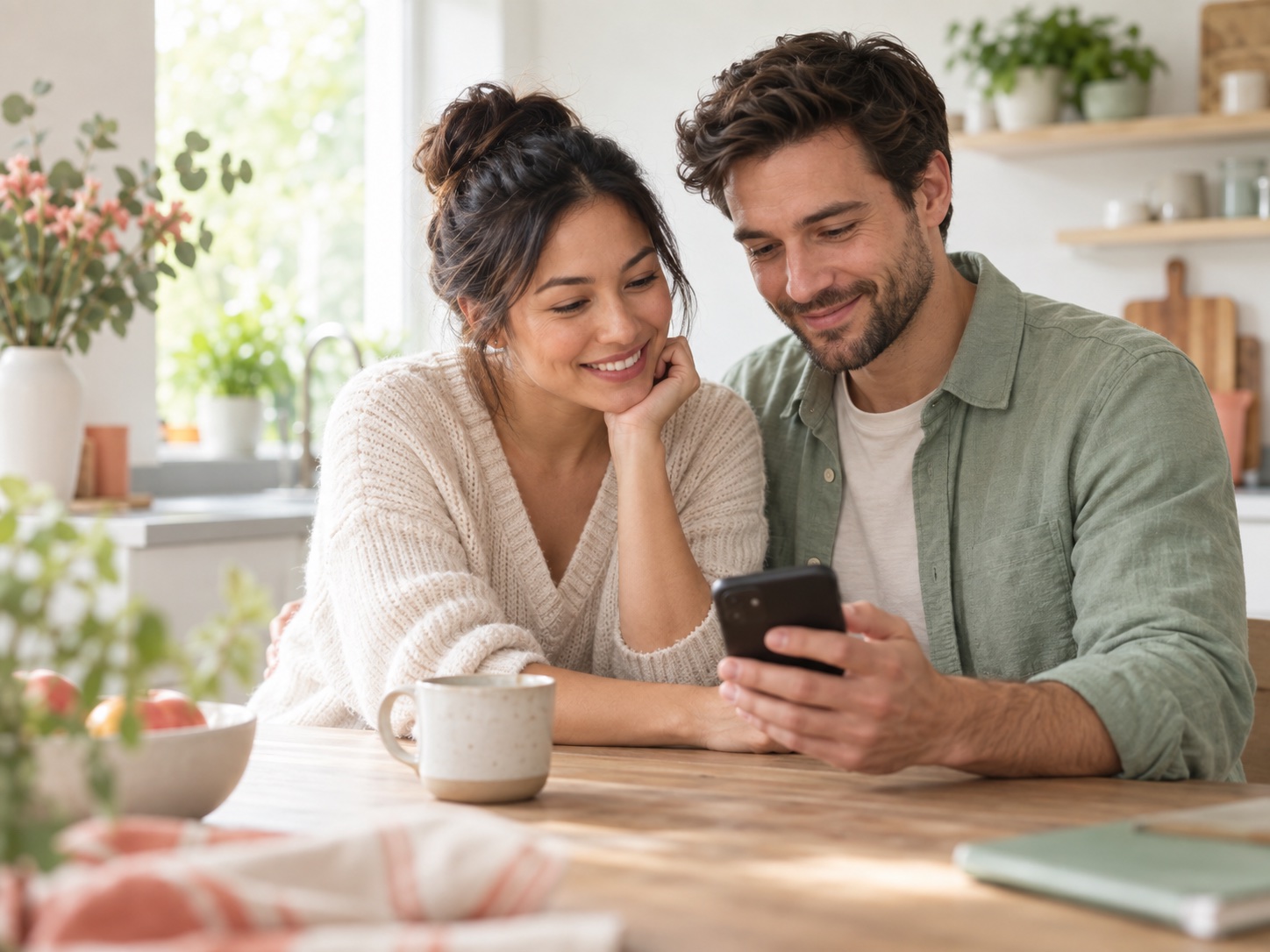 Eltern lesen Kita-Informationen auf dem Smartphone