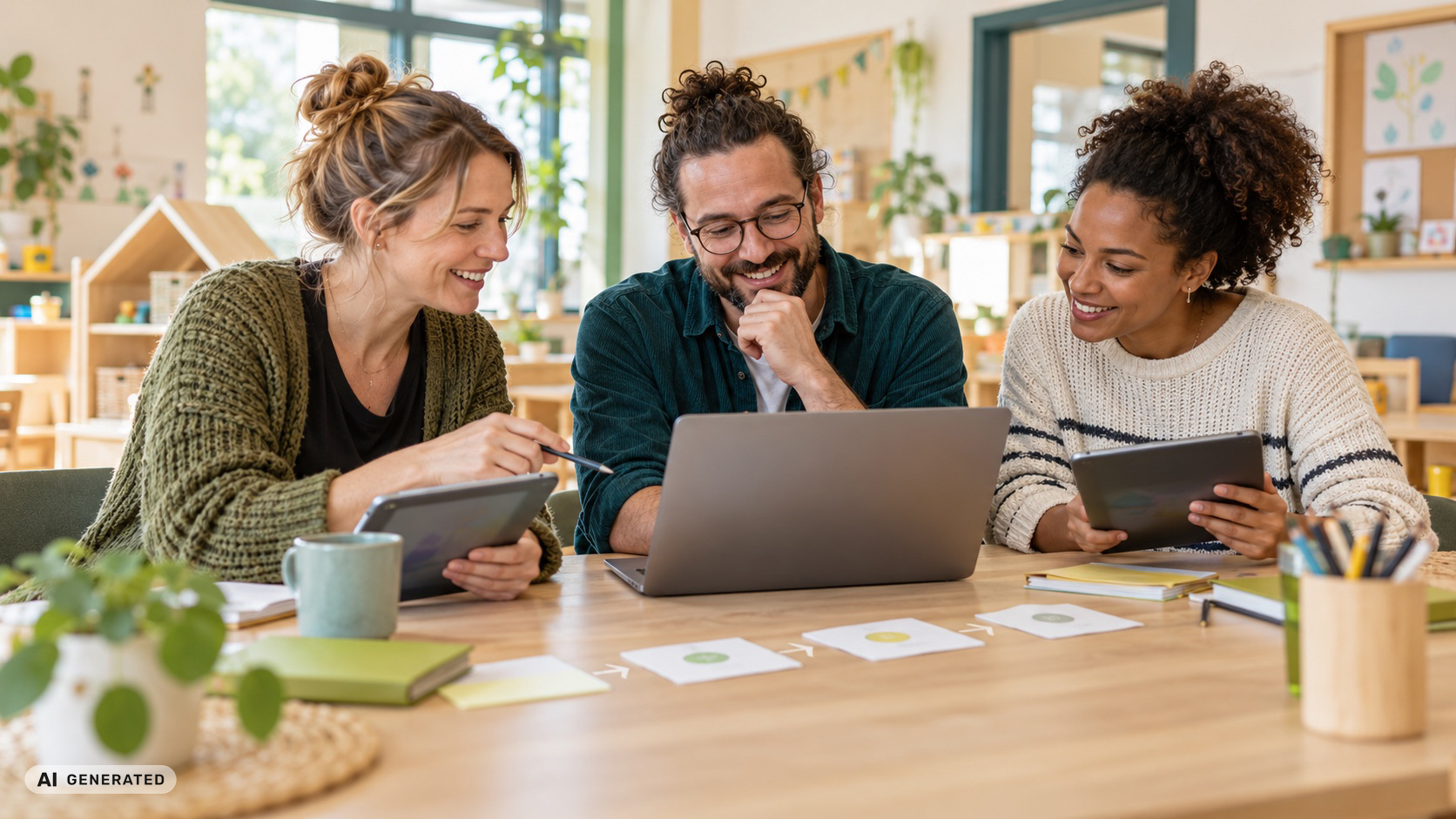Kita-Team plant gemeinsam die Einführung digitaler Kommunikation